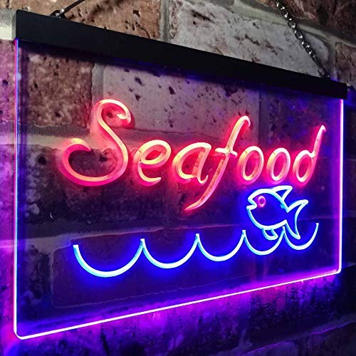 Fish Seafood Restaurant LED Light Sign - Way Up Gifts