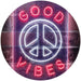Good Vibes Peace Hippie Bedroom Decor LED Light Sign - Way Up Gifts