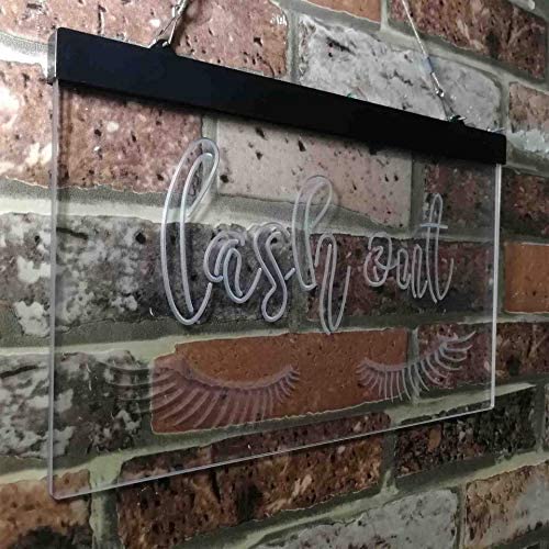 Eyelashes Lash Out Girl Room Beauty Decor LED Light Sign - Way Up Gifts