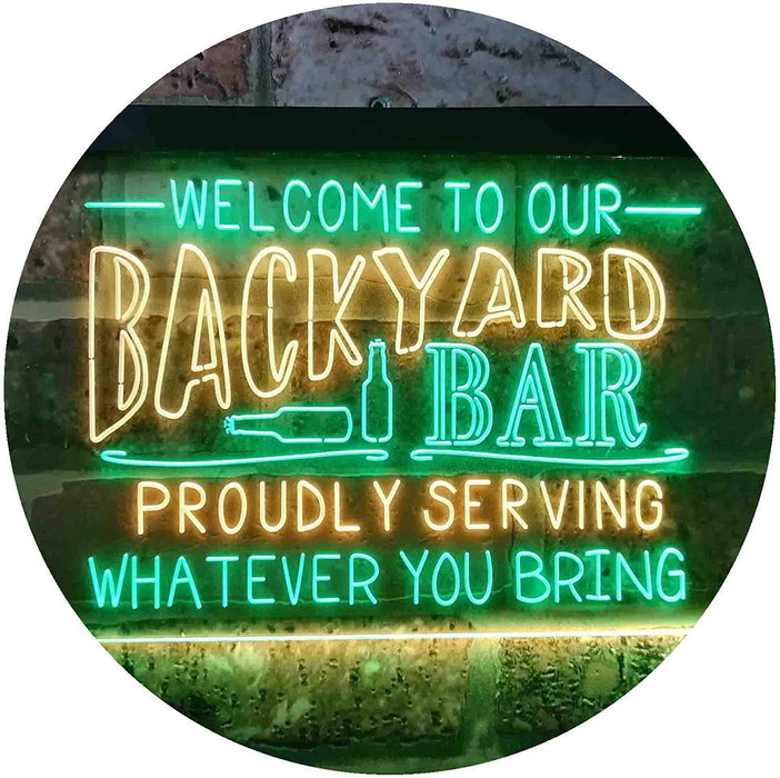 Backyard Bar Welcome Home Bar LED Light Sign - Way Up Gifts
