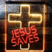 Christian Cross Jesus Saves LED Light Sign - Way Up Gifts