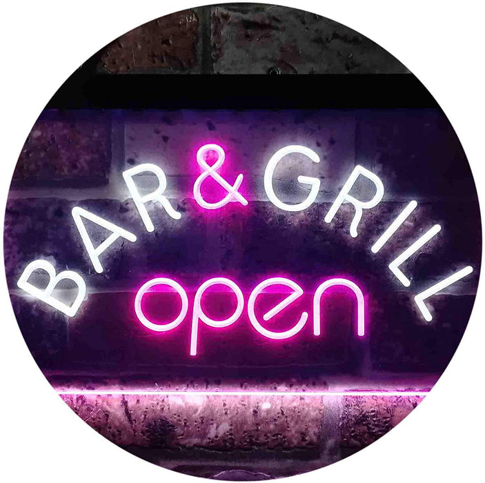 Bar & Grill Restaurant Open LED Light Sign - Way Up Gifts