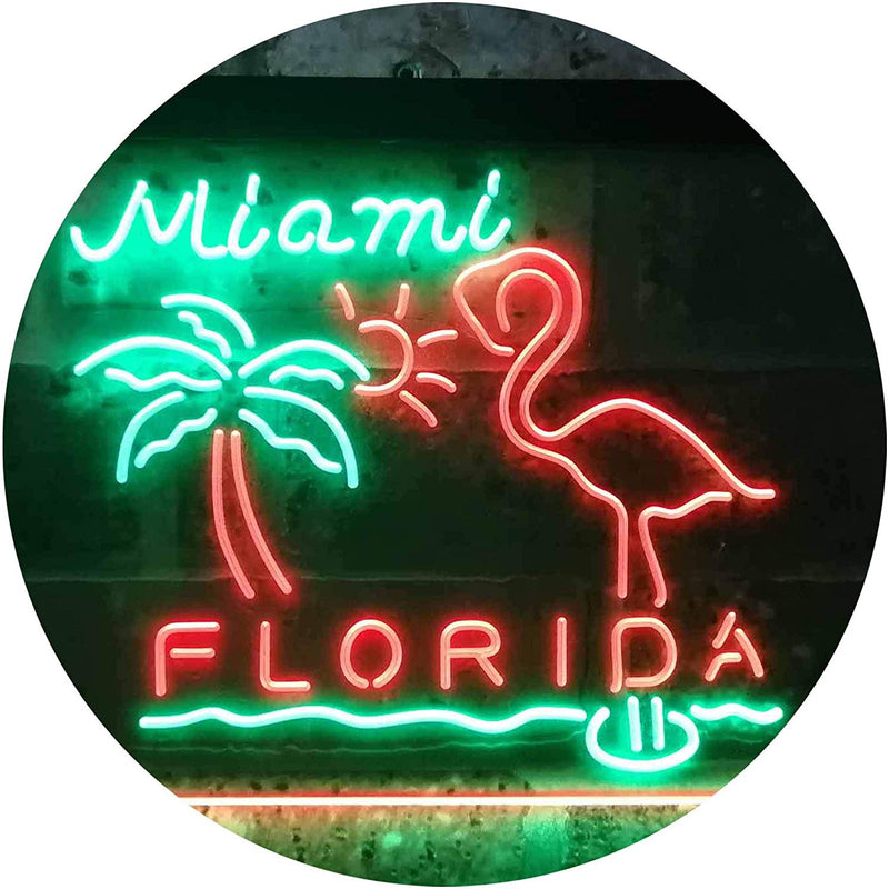 Miami Florida Flamingo LED Light Sign - LED Gift Works