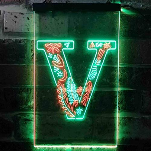 Family Name Letter V Monogram Initial LED Light Sign - Way Up Gifts