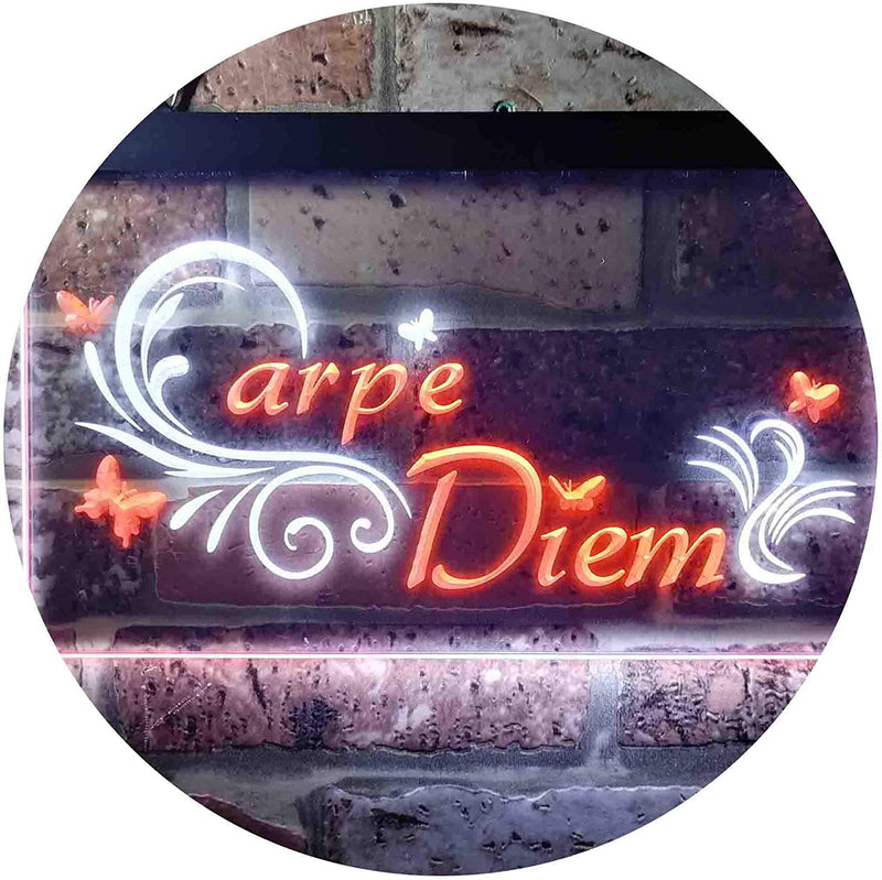 Carpe Diem Seize The Day Bedroom Quote LED Light Sign - LED Gift Works