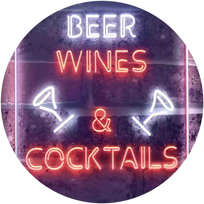 Beer Wine Cocktails LED Light Sign - Way Up Gifts