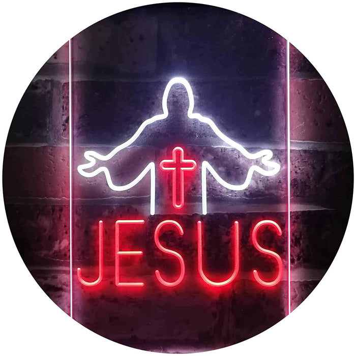 Jesus Saves Cross Church LED Light Sign - Way Up Gifts