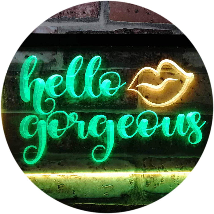 Lips Hello Gorgeous LED Light Sign - Way Up Gifts