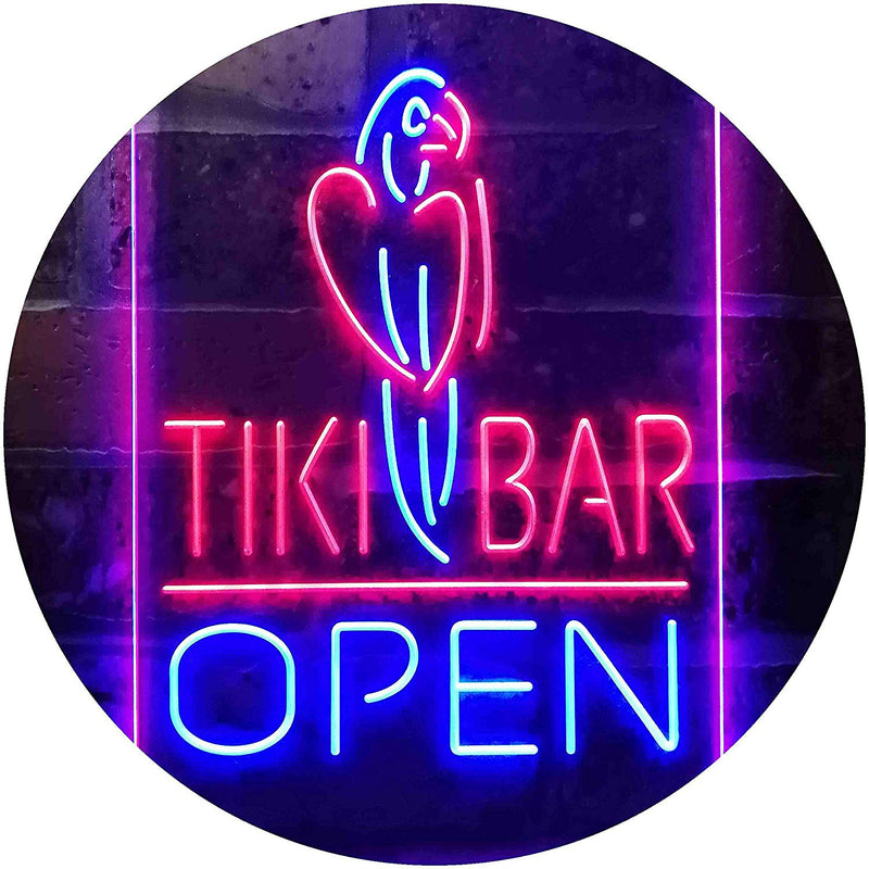 Parrot Tiki Bar Open LED Light Sign - LED Gift Works