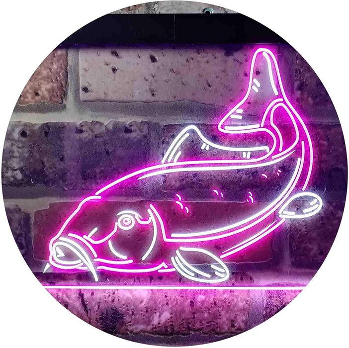 Cabin Fishing Bait Store Carp Fish LED Light Sign - Way Up Gifts