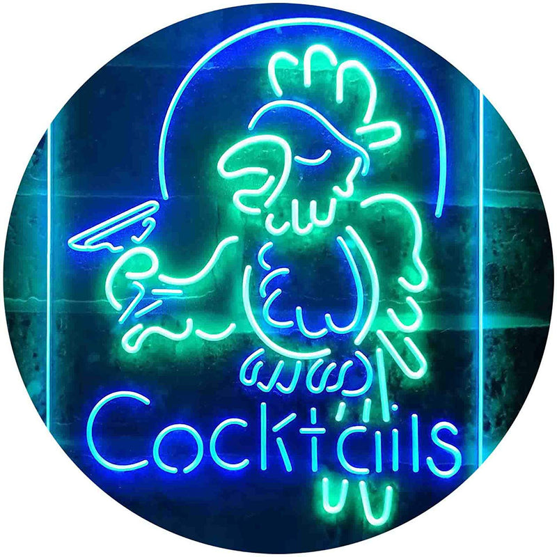 Cocktails Parrot LED Light Sign - LED Gift Works