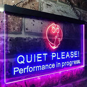 Quiet Please Performance in Progress LED Light Sign - LED Gift Works
