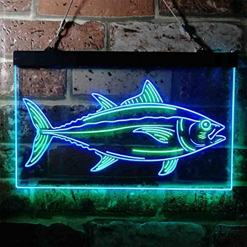 Tuna Fish Bait Store Fishing Beach Decor LED Light Sign - Way Up Gifts