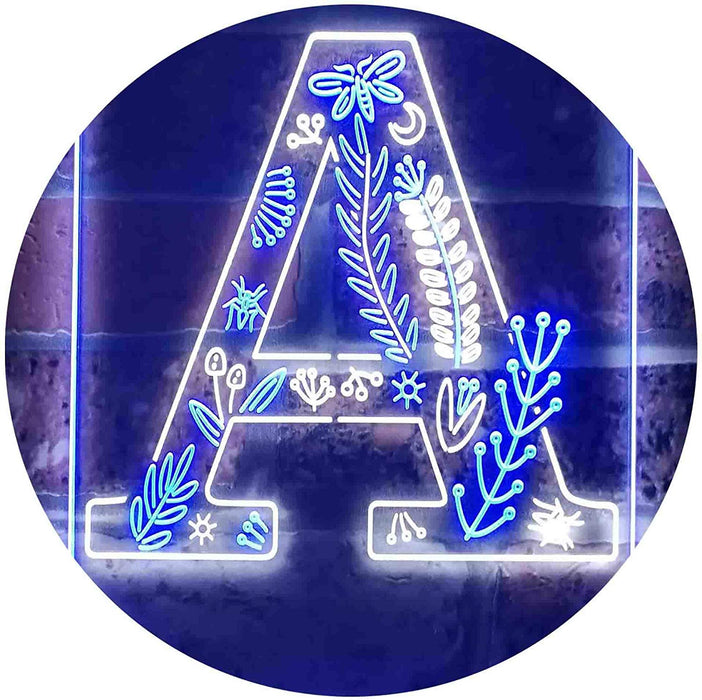 Family Name Letter A Monogram Initial LED Light Sign - Way Up Gifts