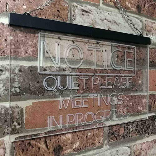 Quiet Please Meeting in Progress LED Light Sign - LED Gift Works