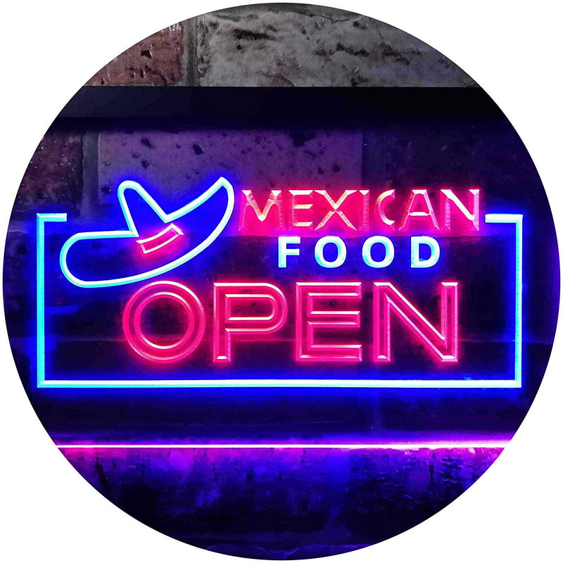 Restaurant Mexican Food Open LED Light Sign - LED Gift Works