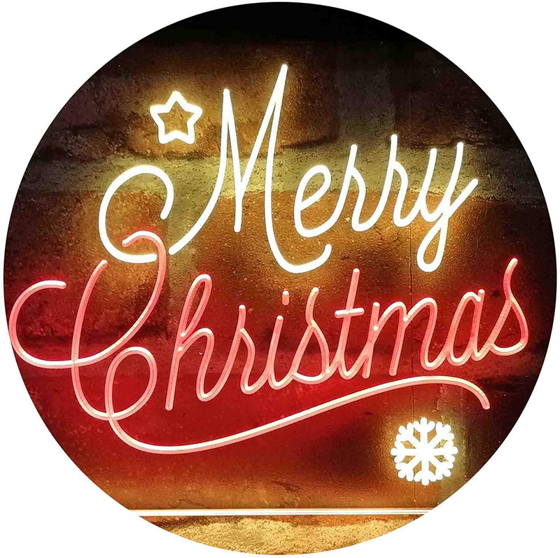 Merry Christmas Snowflakes LED Light Sign - LED Gift Works
