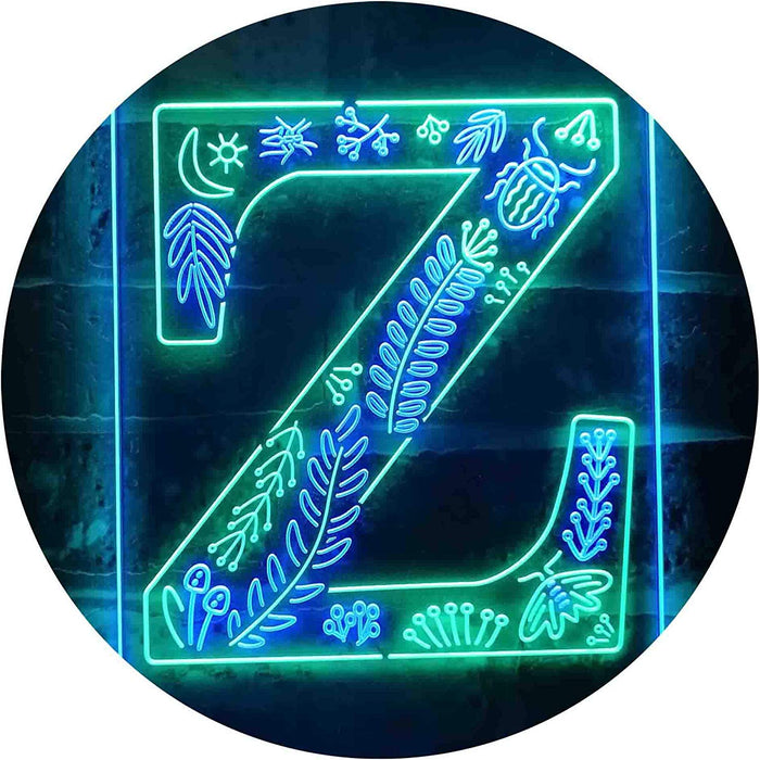 Family Name Letter Z Monogram Initial LED Light Sign - Way Up Gifts
