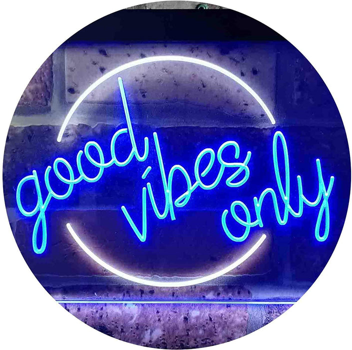 Good Vibes Only Circle LED Light Sign - Way Up Gifts