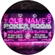 Personalized Poker Room LED Light Sign - LED Gift Works