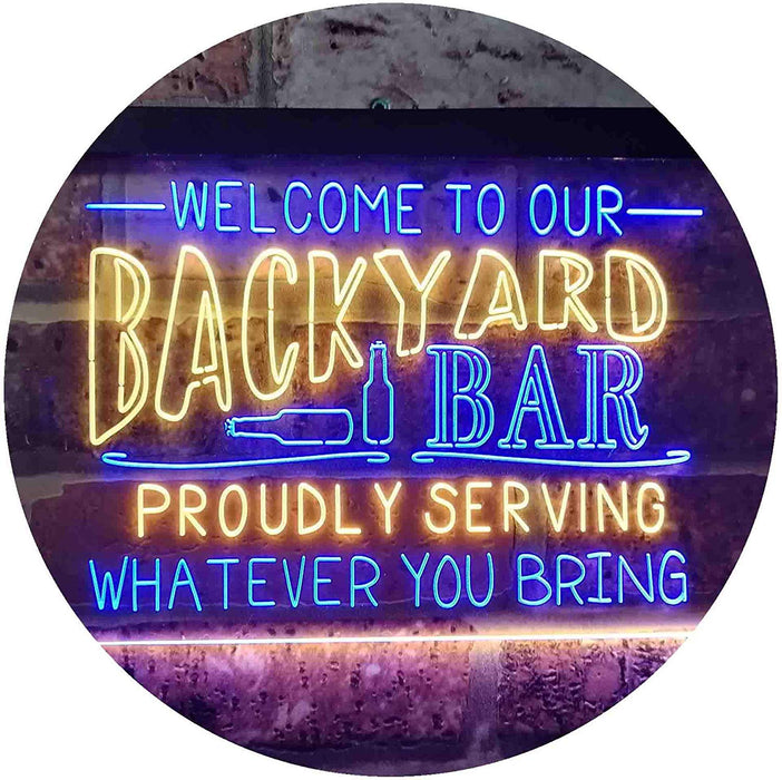 Backyard Bar Welcome Home Bar LED Light Sign - Way Up Gifts