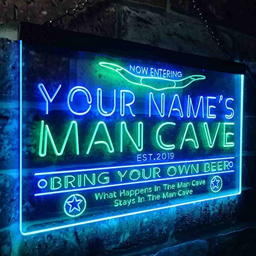 Personalized Western Theme Man Cave LED Light Sign - LED Gift Works