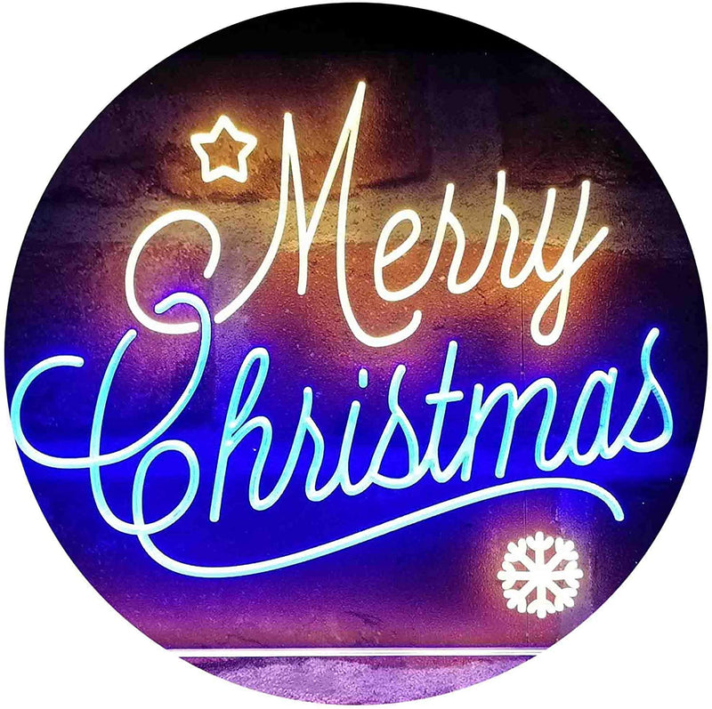 Merry Christmas Snowflakes LED Light Sign - LED Gift Works
