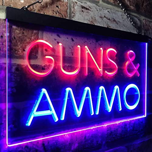 Guns Ammo LED Light Sign - LED Gift Works
