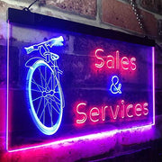 Bicycle Bike Sales Repairs Services LED Light Sign - LED Gift Works