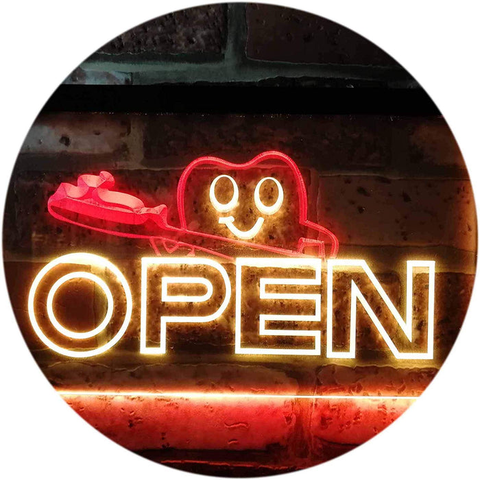 Open Toothbrush Dentist LED Light Sign - Way Up Gifts
