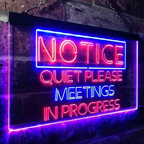 Quiet Please Meeting in Progress LED Light Sign - LED Gift Works