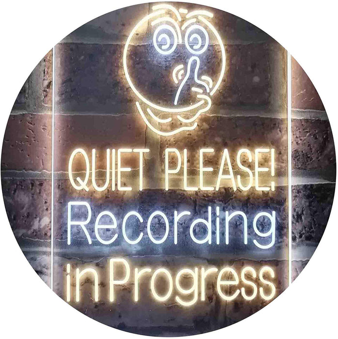 Quiet Please Recording in Progress Studio LED Light Sign - Way Up Gifts