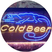 Lizard Cold Beer LED Light Sign - LED Gift Works