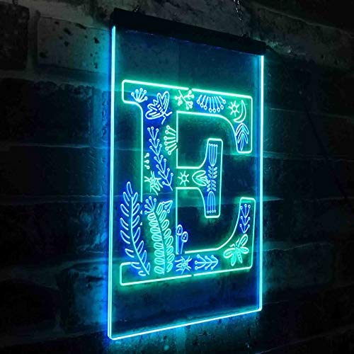 Family Name Letter E Monogram Initial LED Light Sign - LED Gift Works