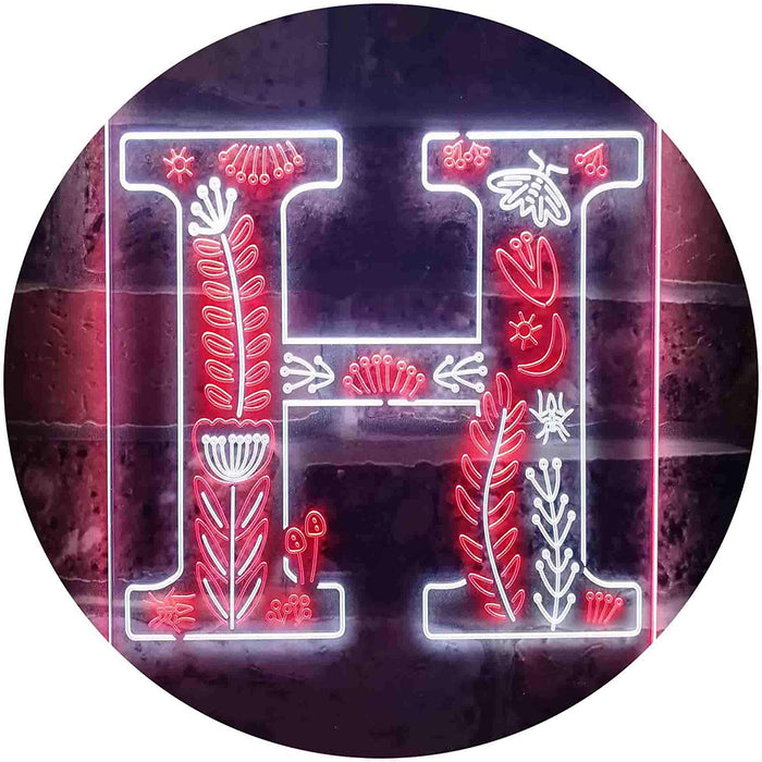 Family Name Letter H Monogram Initial LED Light Sign - Way Up Gifts