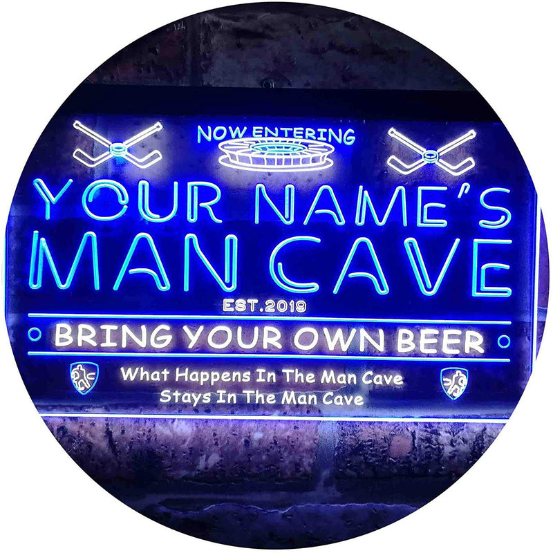Personalized Sports Hockey Theme Man Cave LED Light Sign - LED Gift Works