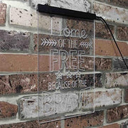 USA Home of The Free Because of The Brave LED Light Sign - LED Gift Works