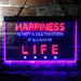 Happiness is a Way of Life Quotes Bedroom Decor LED Light Sign - Way Up Gifts