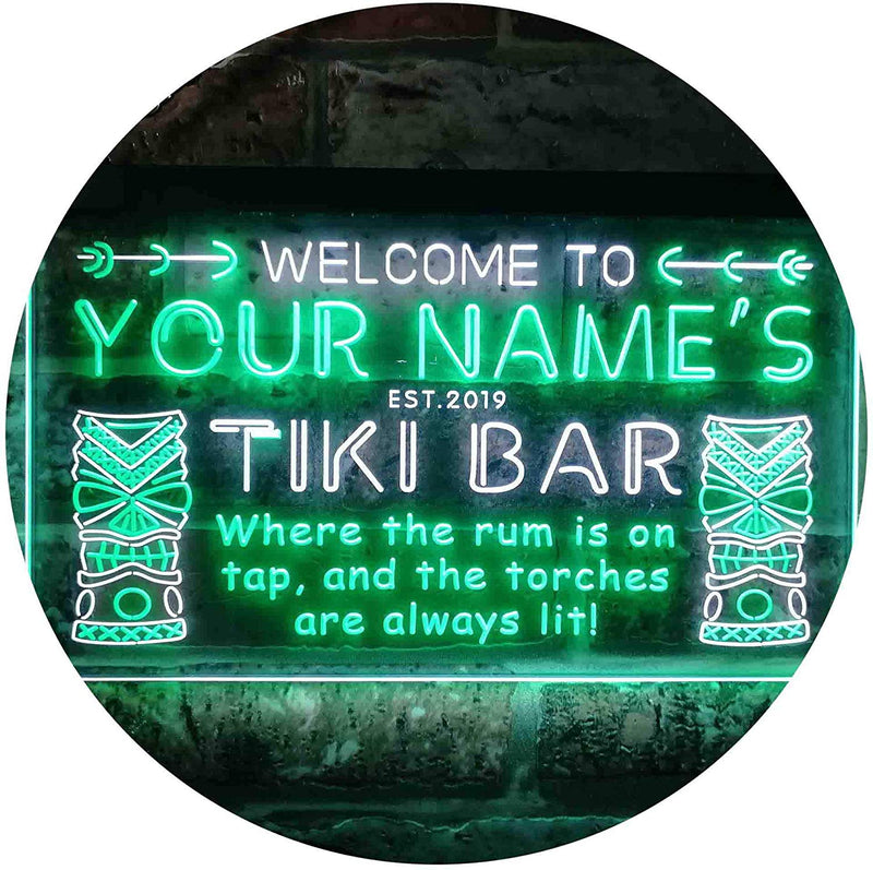 Personalized Tiki Bar LED Light Sign - LED Gift Works