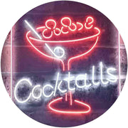 Cocktails Bar Glass LED Light Sign - LED Gift Works