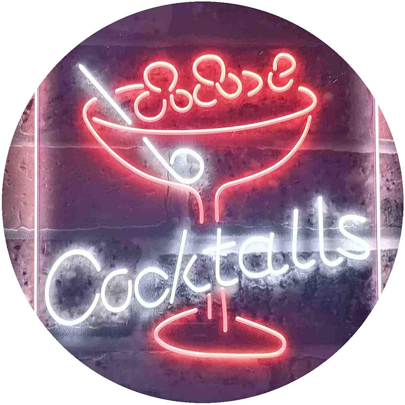 Cocktails Bar Glass LED Light Sign - LED Gift Works