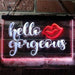 Lips Hello Gorgeous LED Light Sign - Way Up Gifts