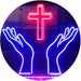 Christianity Hands Cross LED Light Sign - Way Up Gifts