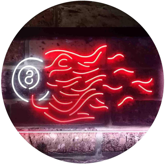 Fire 8 Ball Pool Billiards LED Light Sign - Way Up Gifts