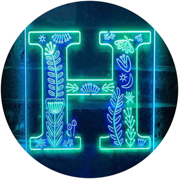 Family Name Letter H Monogram Initial LED Light Sign - Way Up Gifts