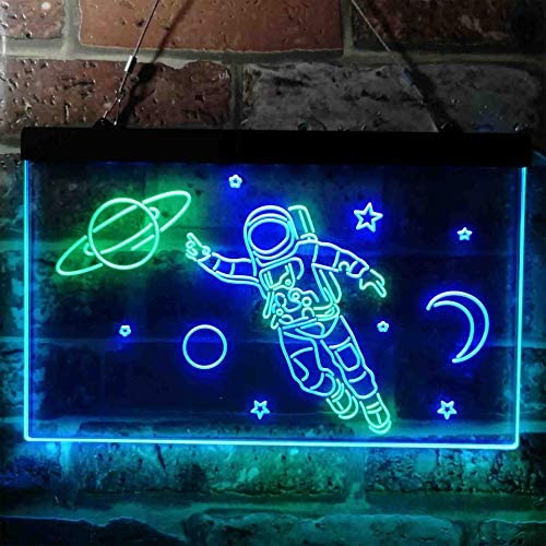 Astronaut Planets Stars Space Moon LED Light Sign - Way Up Gifts