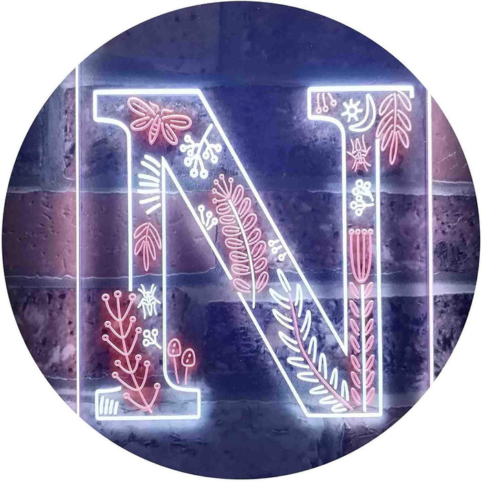 Family Name Letter N Monogram Initial LED Light Sign - Way Up Gifts