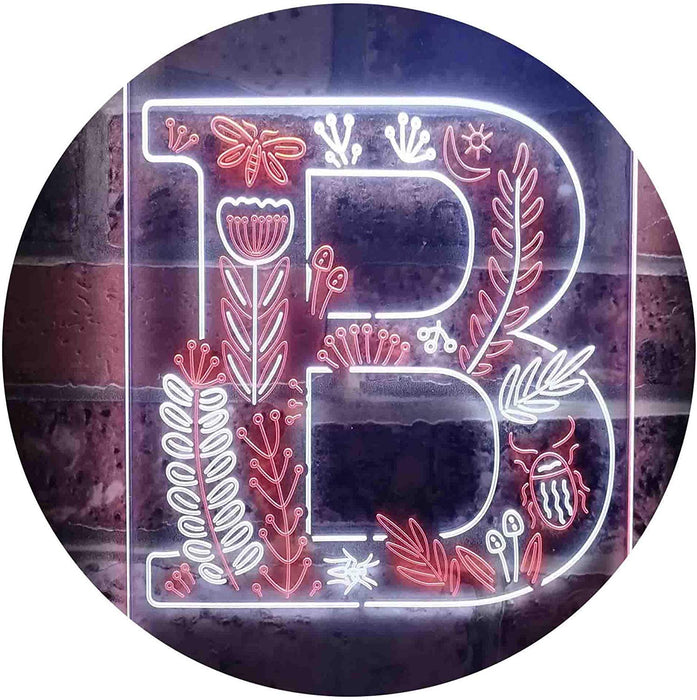 Family Name Letter B Monogram Initial LED Light Sign - Way Up Gifts