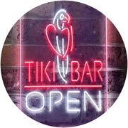 Parrot Tiki Bar Open LED Light Sign - LED Gift Works