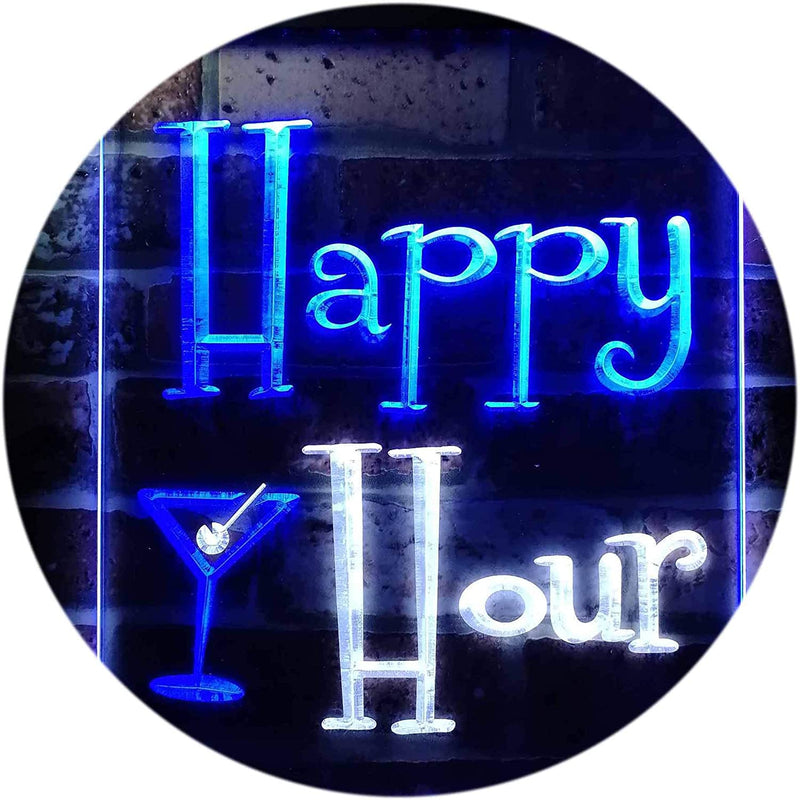 Happy Hour Cocktails Bar LED Light Sign - LED Gift Works